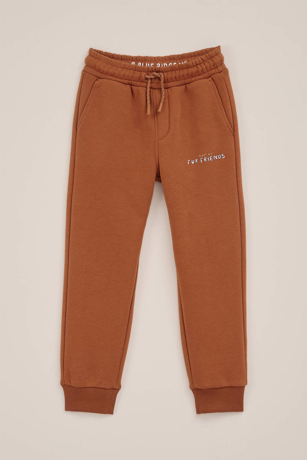 WE Fashion slim fit broek bruin