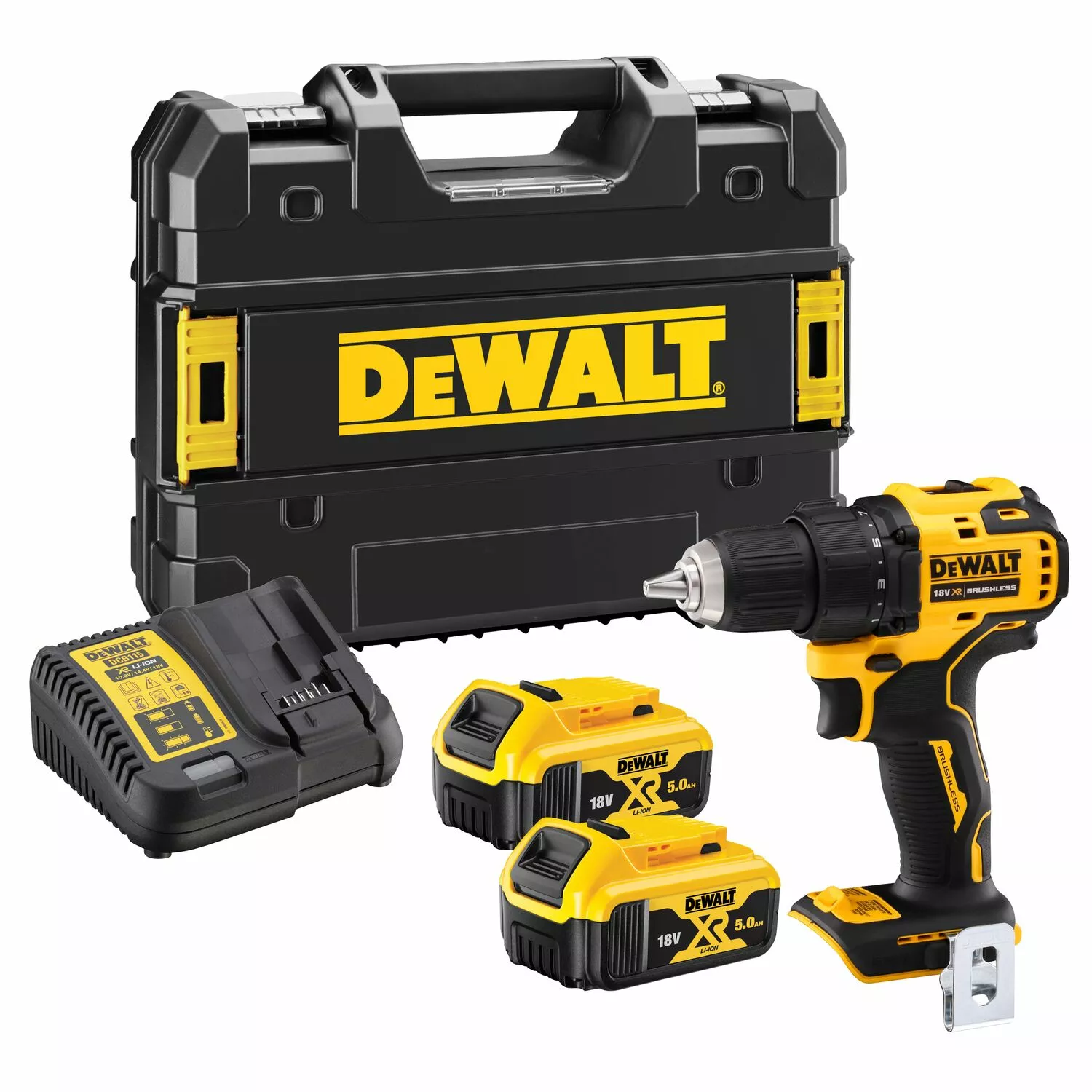 DeWALT DCD708P2T-QW 18V Li-ion XR Accu Schroef-/boormachine set (2x 5.0Ah) in TSTAK koffer - koolborstelloos
