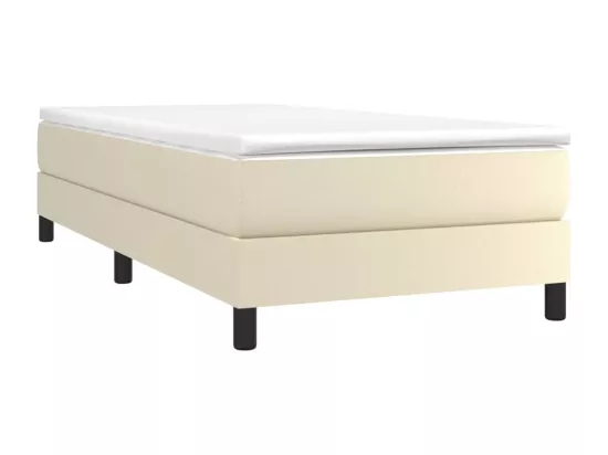 Sommier tapissier Crème 90x190 cm Similicuir
