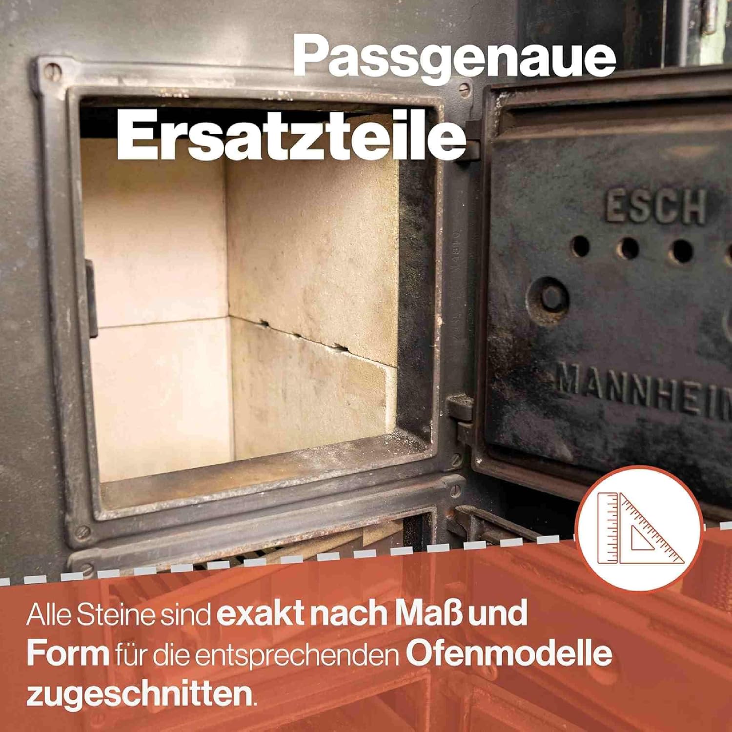 Feuerraumauskleidung - Passend für Fireplace Barcelona** & weitere Kamin & Ofenmodelle inkl. Modellübersicht - Kaminofenauskleidung aus Vermiculite - passgenau & einfach austauschbar 10-teilig