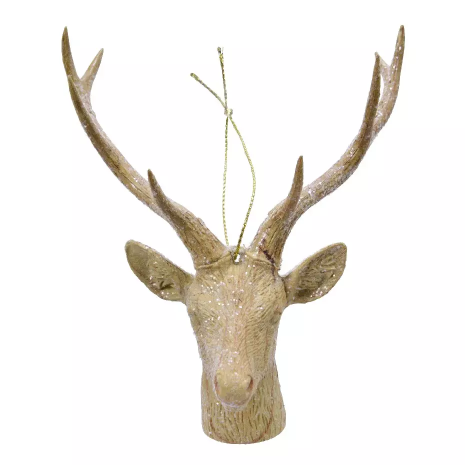 Tête de renne à suspendre (H13 cm) Elian Naturel