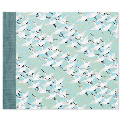White Cranes Blue Medium Photo Album