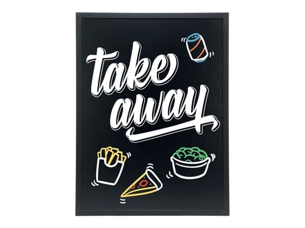 Chalkboard Securit® Woody tavle 60x80 sort - inkl. hvid kridtmarker
