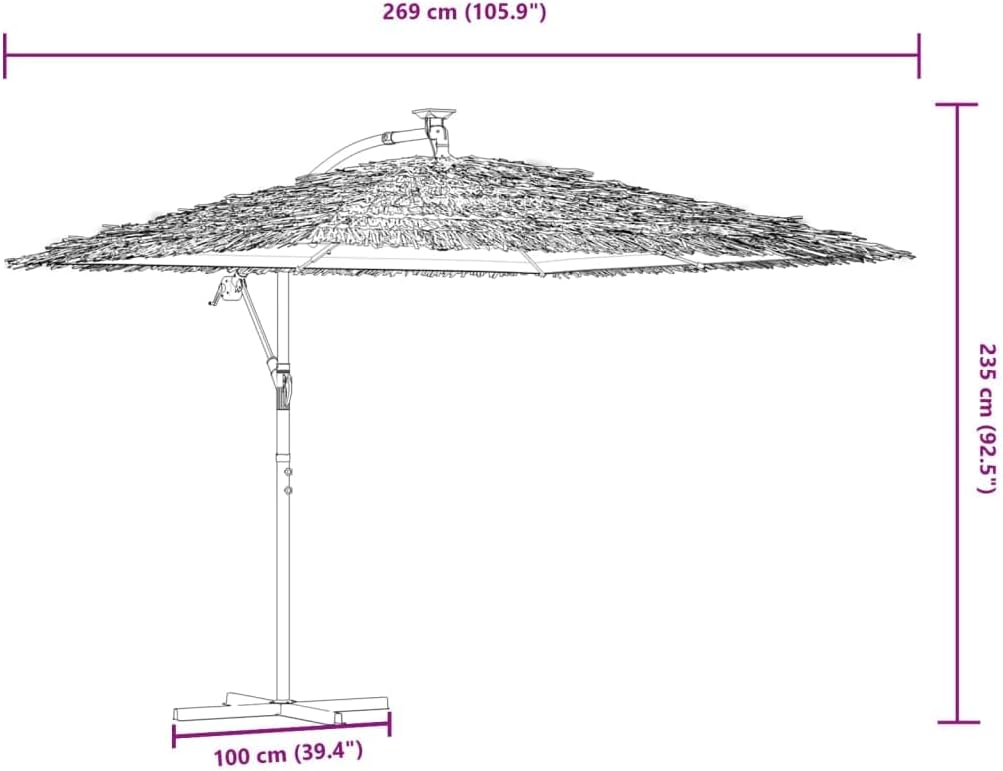 vidaXL Sonnenschirm mit Stahlmast Braun 269x269x235 cm