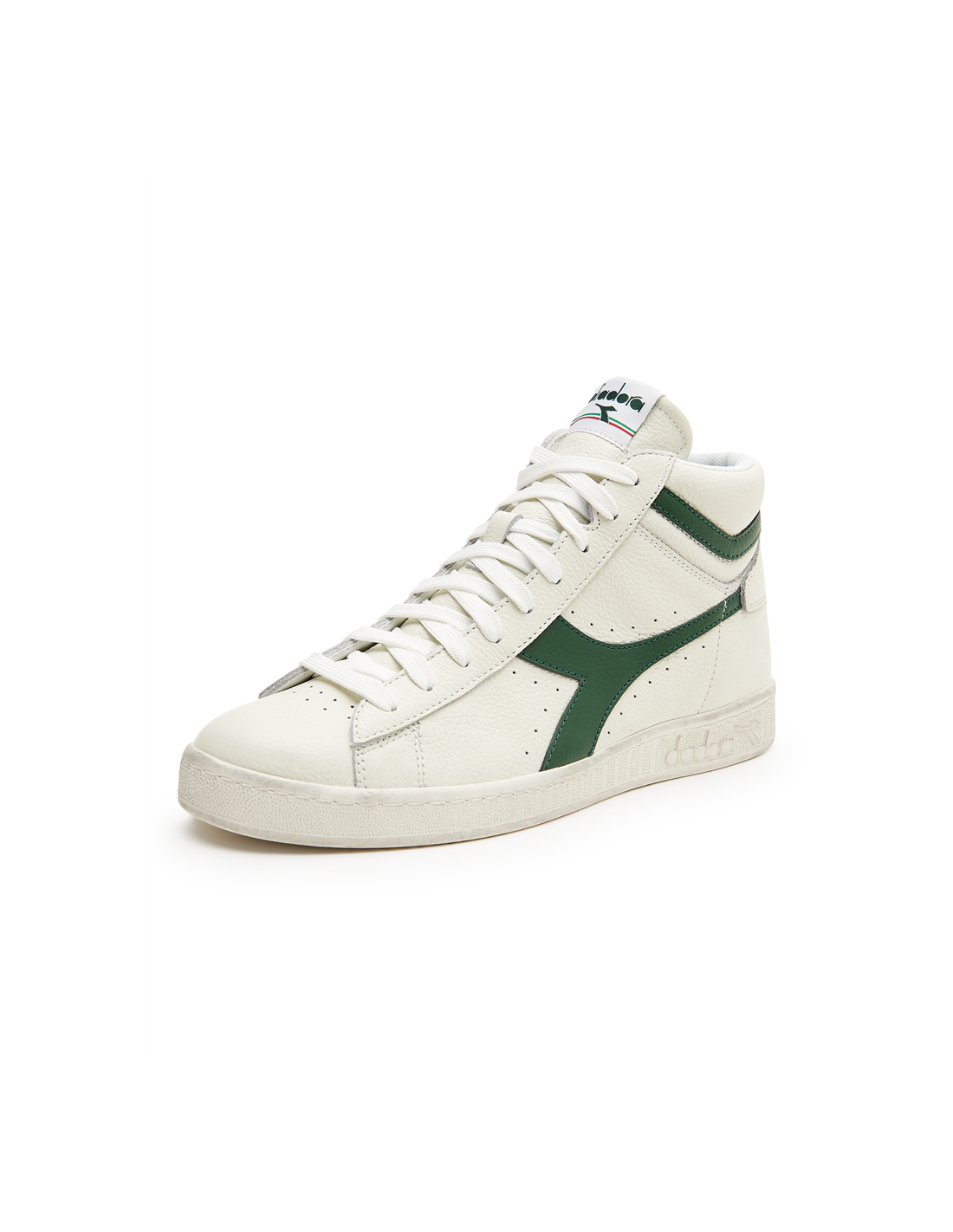 diadora Sneakers montantes mixte game l hi waxed cuir blanc/vert