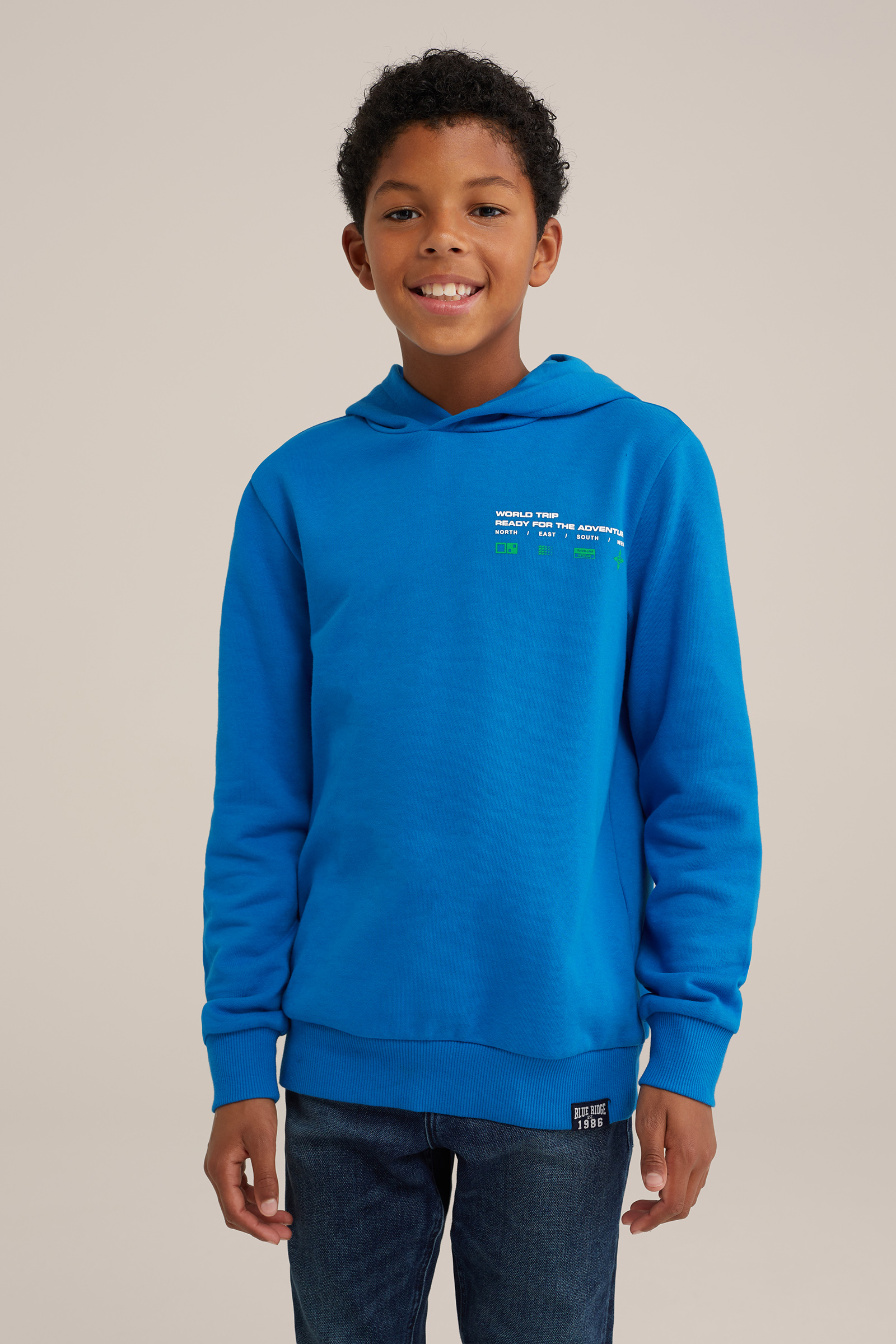 Jongens hoodie met opdruk Blue Ridge Felblauw