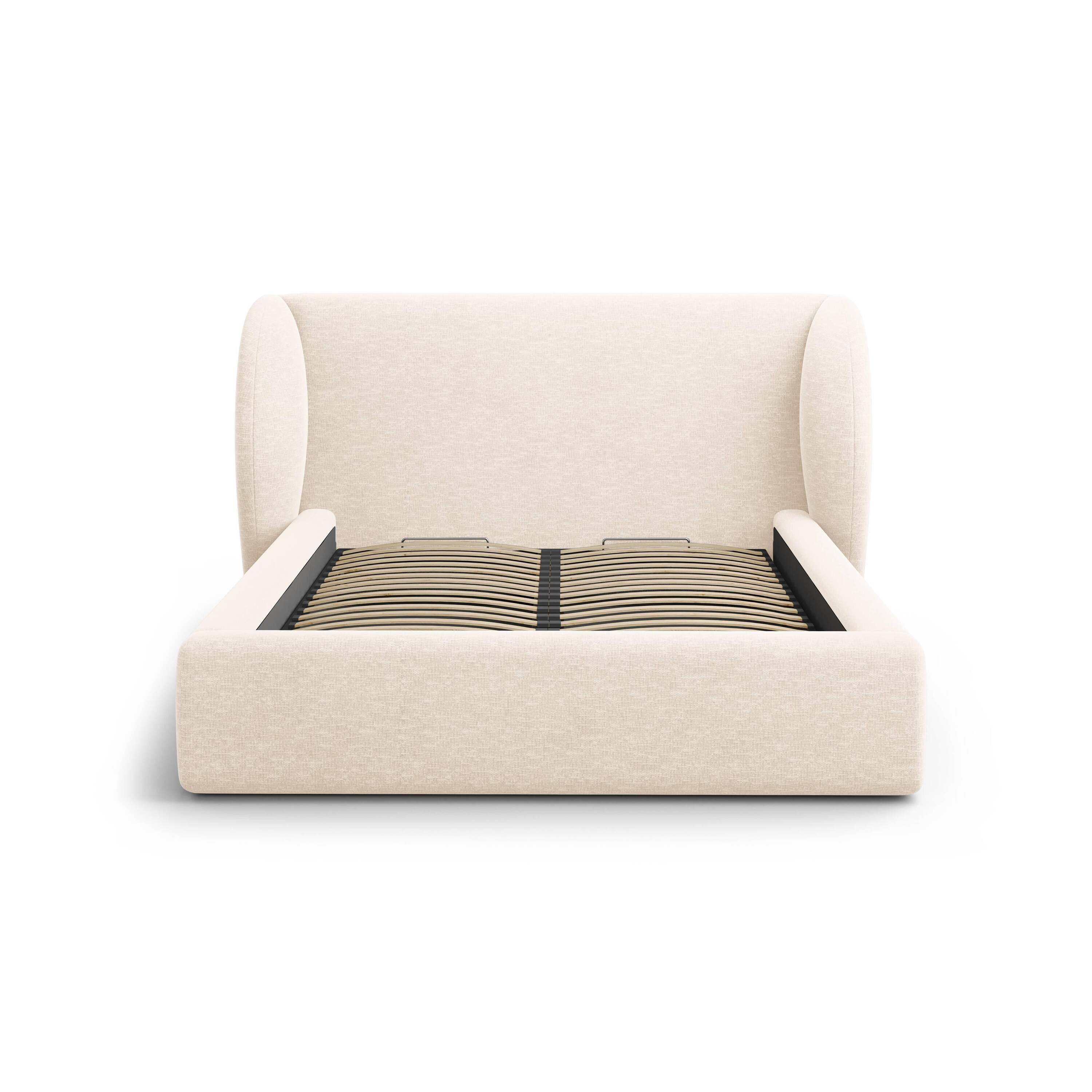 Micadoni Bedframe Miley met Opbergruimte - 200 x 200 cm - Chenille - CrÃ¨me