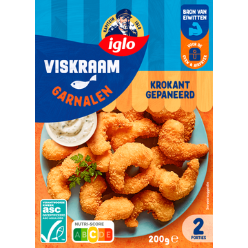 Iglo Viskraam Garnalen Krokant Gepaneerd 200g