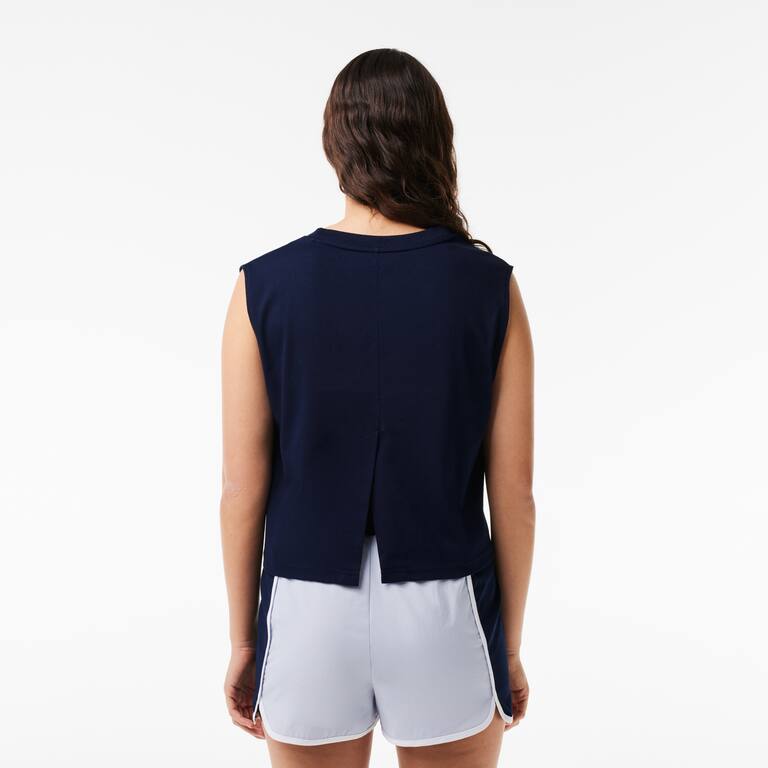 Crop top Sport Ultra-Dry avec imprimé Lacoste T-Shirts - Bleu - Lacoste - Femme