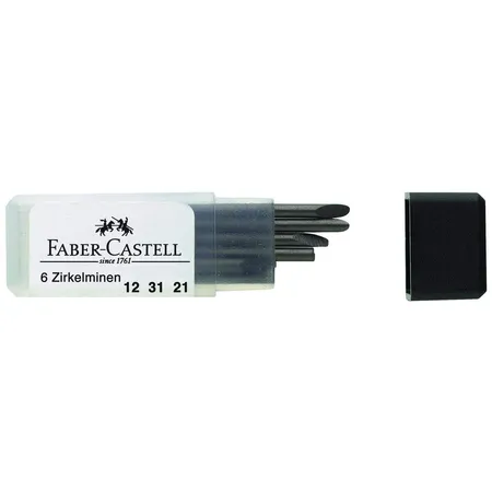 Faber-Castell Zirkelminen, H, 25mm lang, 6 Stück