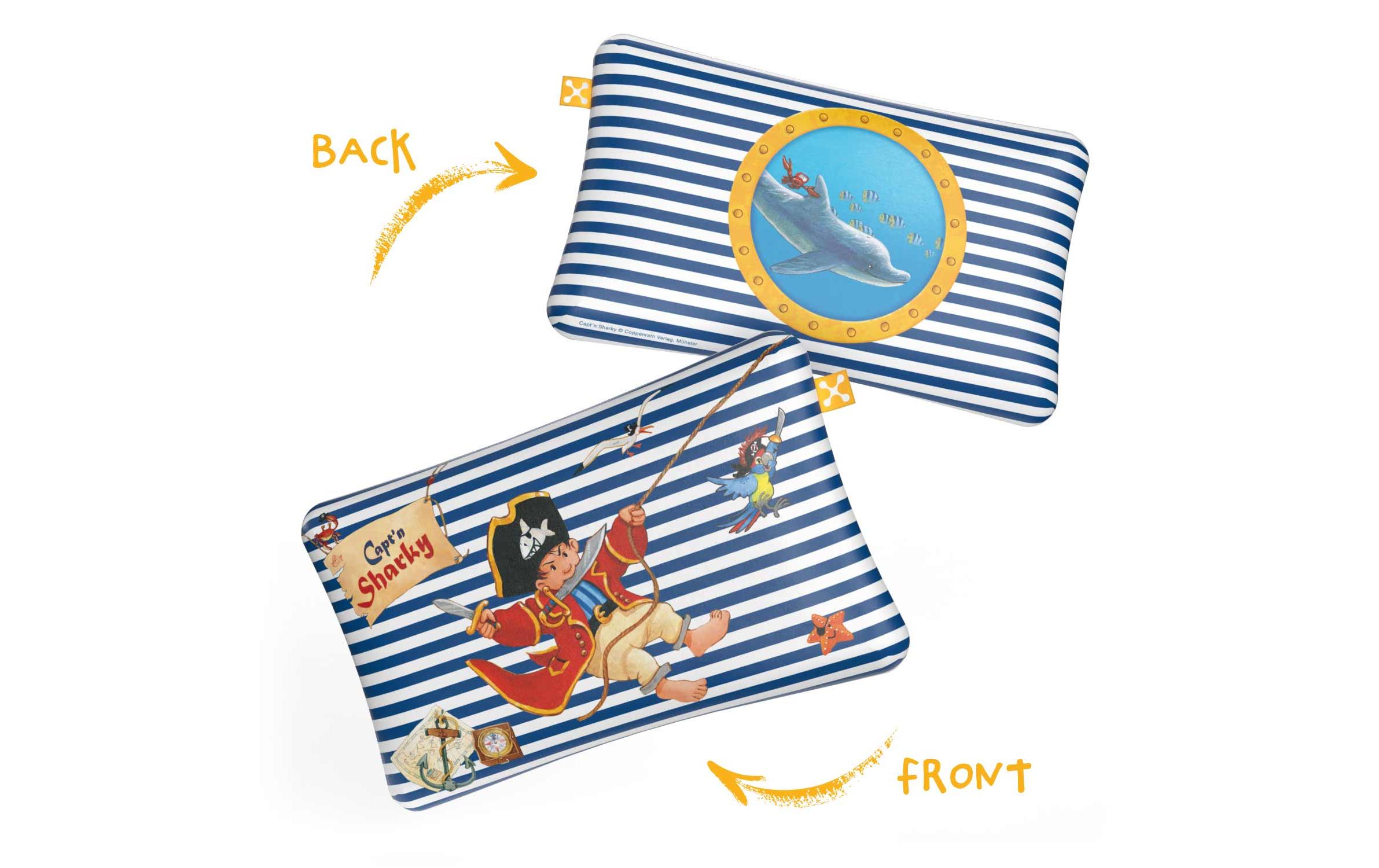 Kinder Kopfkissenbezug Comfort Capt'n Sharky 50 x 32 cmKissenhülle mit Pirat-Motiv
