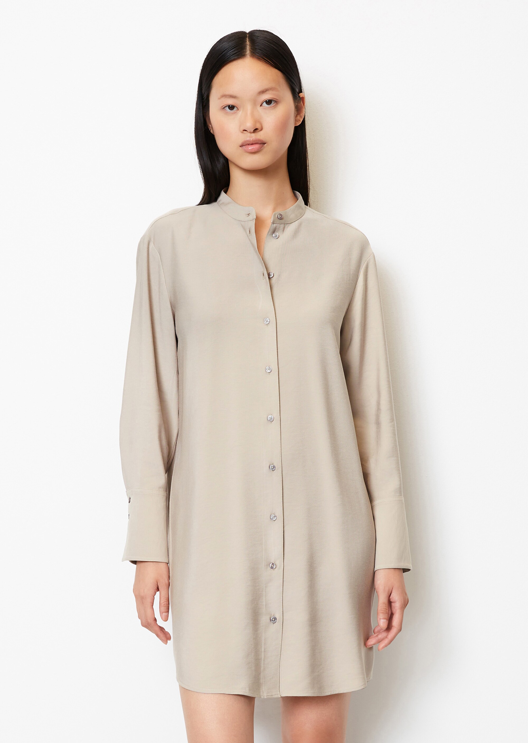 Hemdblusenkleid regularaus LENZING™ ECOVERO™-Dobby Qualität