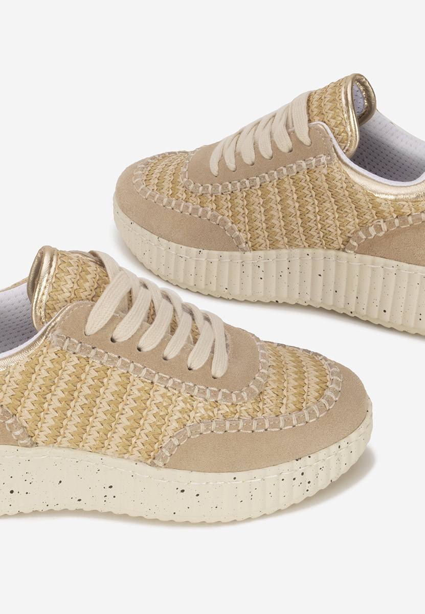 Baskets pour femme en cuir beige Aidania V2