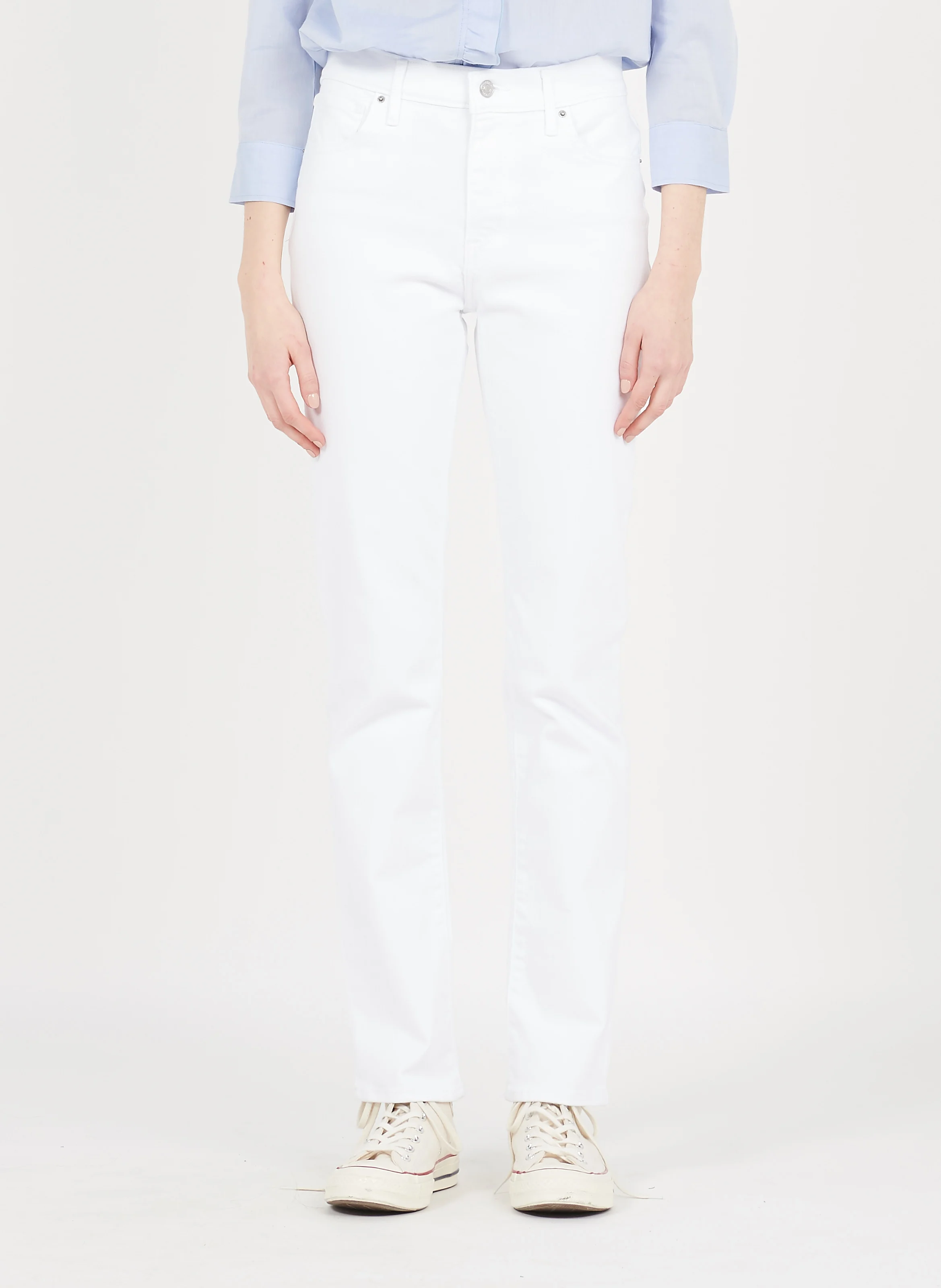 724 HIGH RISE STRAIGHT - Jean droit taille haute en coton mélangé | Blanc