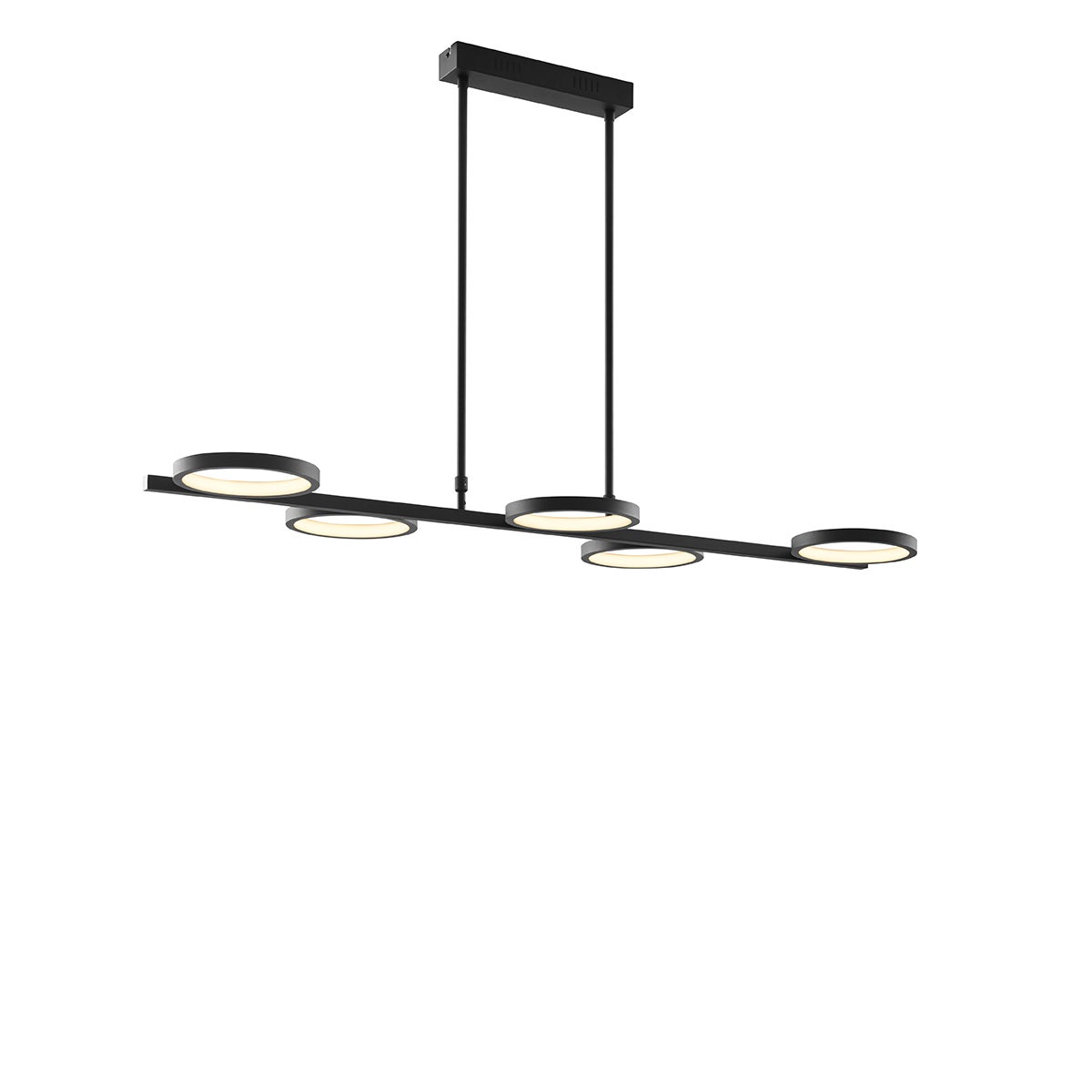 Moderne hanglamp, zwart, inclusief LED, 3-traps dimbaar, 5-lichts - Vivé