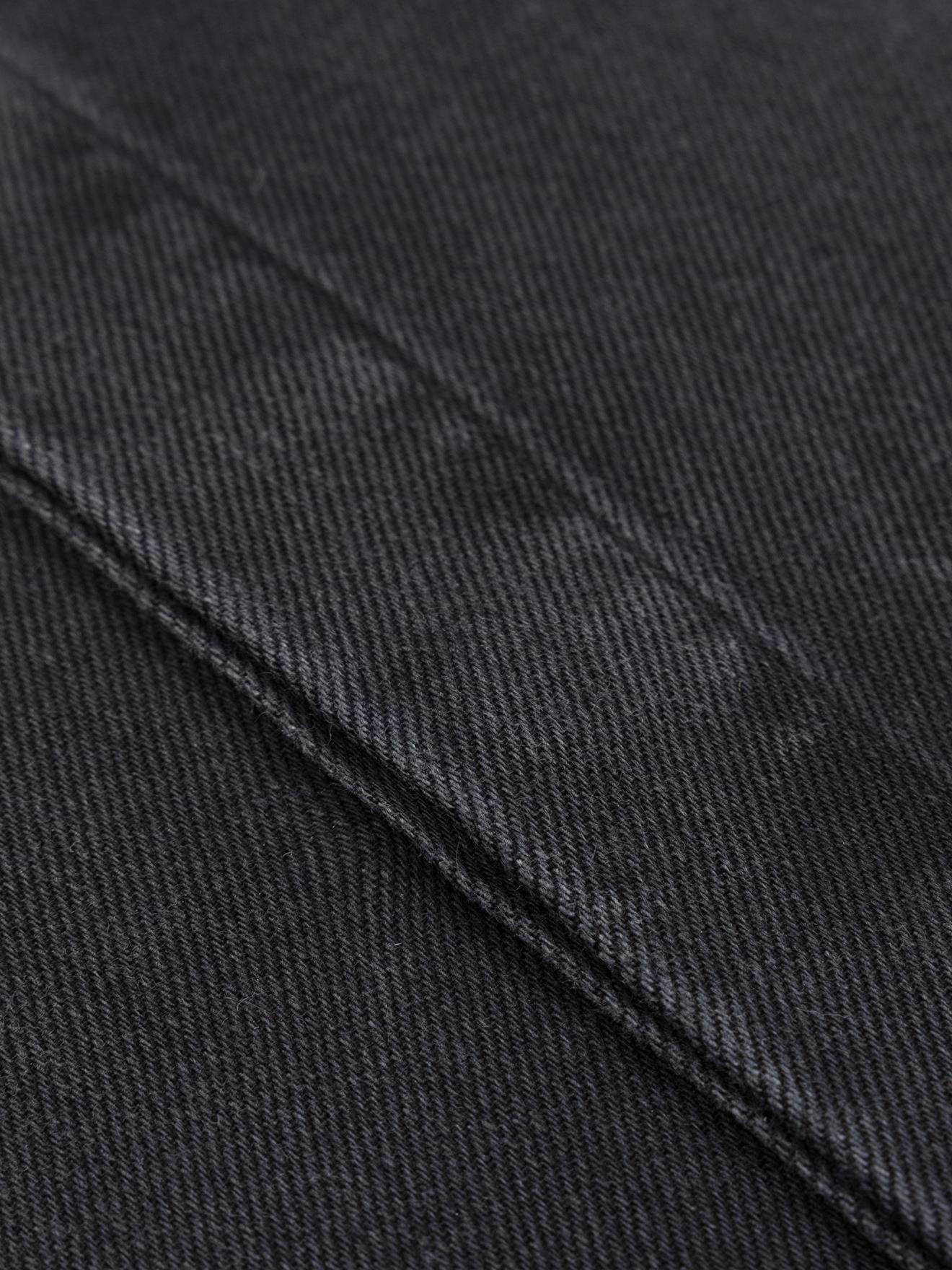 Chemise cintrée Gustav en denim carbone  - Gorge cachée