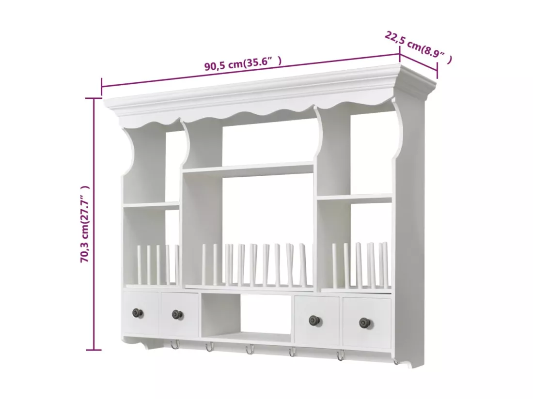 Armoire murale de cuisine en bois Blanc