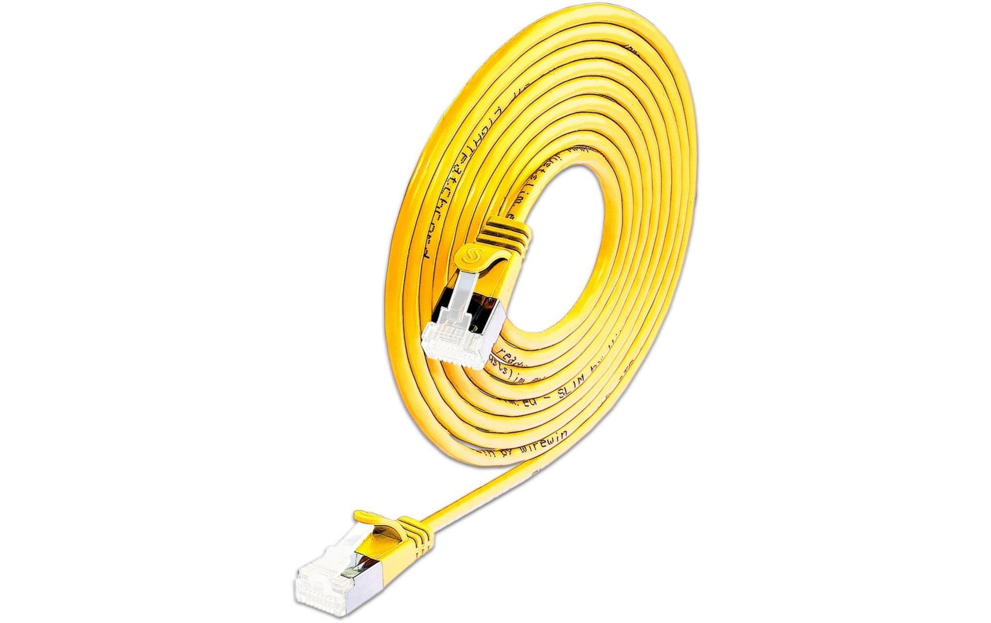 Slimpatchkabel RJ-45, Cat 6A, U/FTP, 0.15 m, Gelb,50-Pack<br>SLIM Multipack, 50x 15cm KAT6A Patchkabel, Gelb