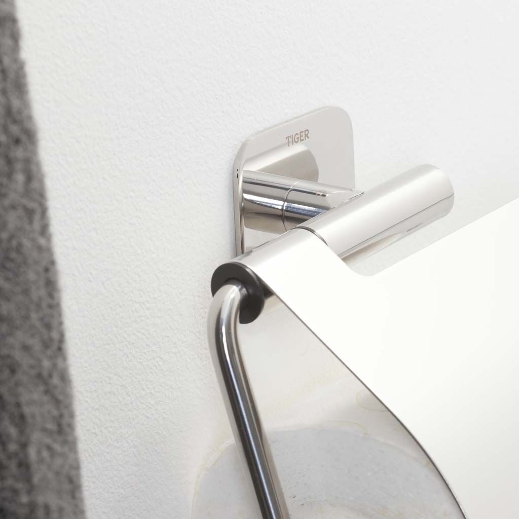 Tiger Colar Toiletrolhouder met klep RVS gepolijst