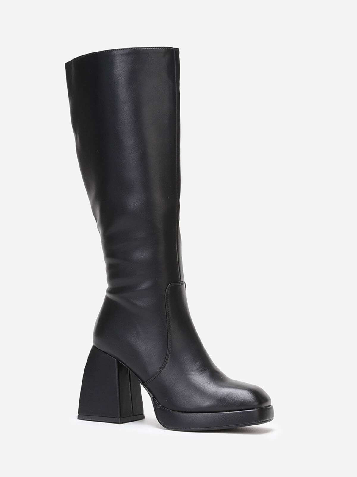 Bottes à talon trapèze- Noir