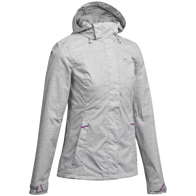 Decathlon Quechua - Jaqueta impermeável feminina Quechua para caminhadas em montanha MH100