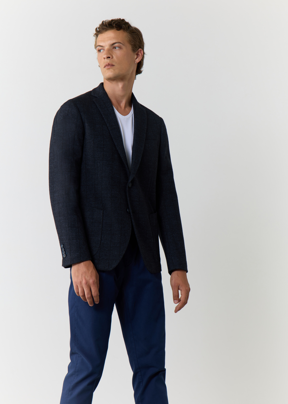 Veste casual Regular bleu marine Prince de Galles