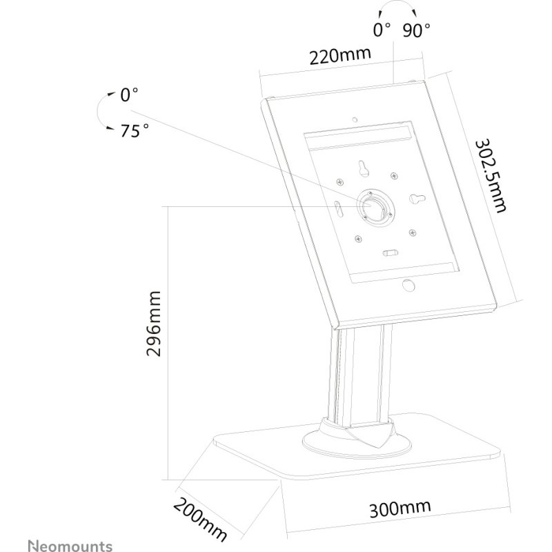 Neomounts TABLET-D300WHITE Support de bureau pour tablette 9.7