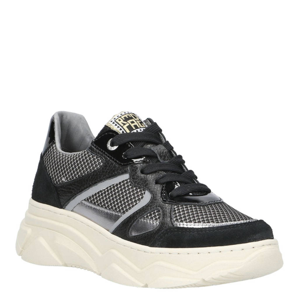Red Rag leren sneakers zwart