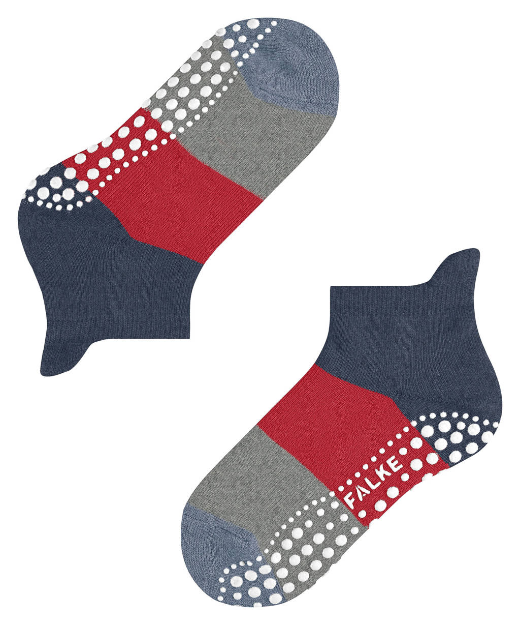 FALKE Colour Block sokken met anti-slip noppen rood/blauw/grijs