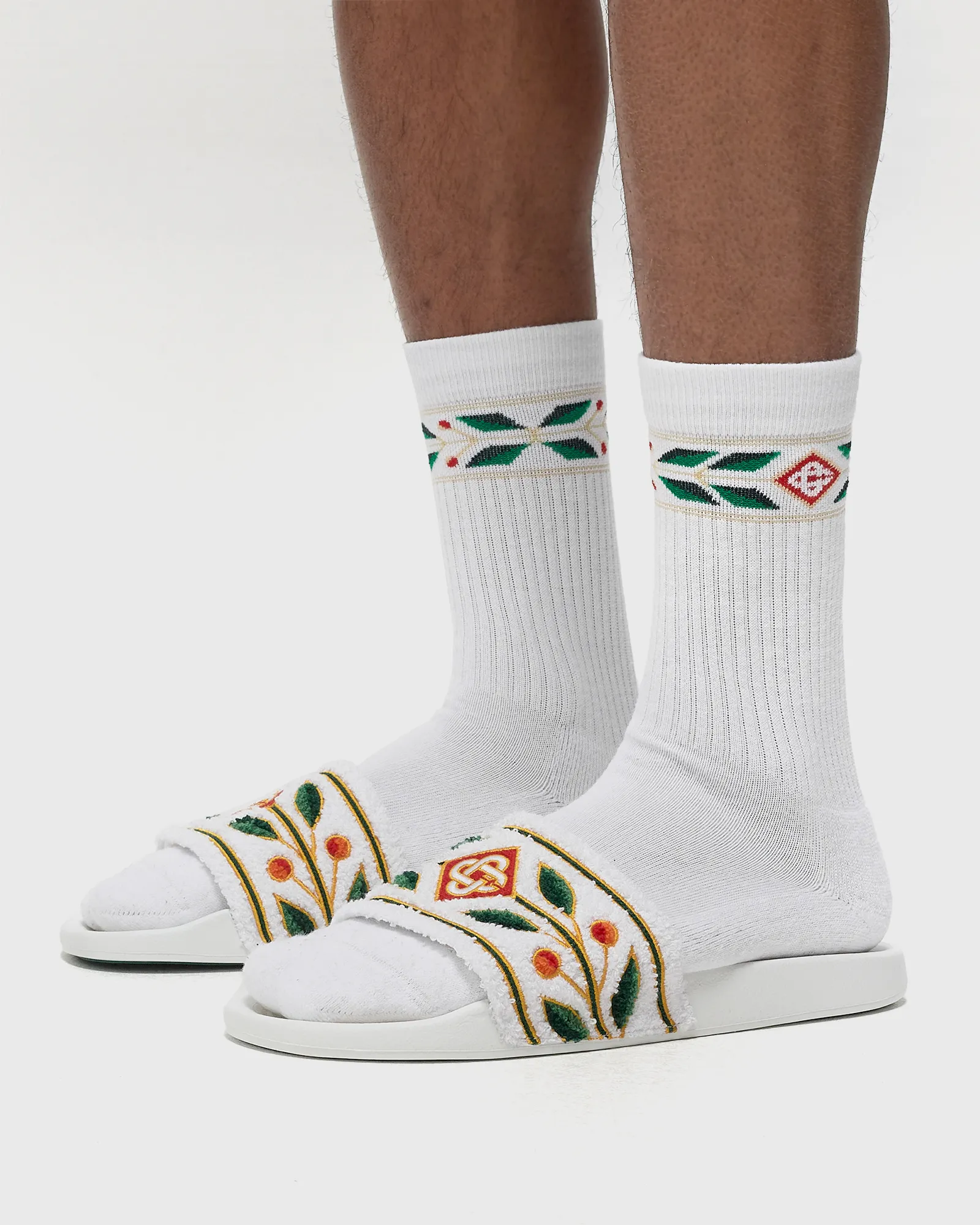 Casablanca EMBROIDERED TERRY SLIDER