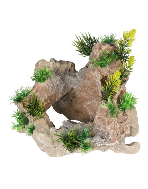 Aqua Della Limestone - Aquarium - Ornament - 24x20x21.5 cm Groen