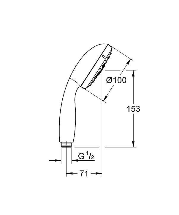 Douchette et flexible chrome rond Grohe Vitalio Start 100 3 jets