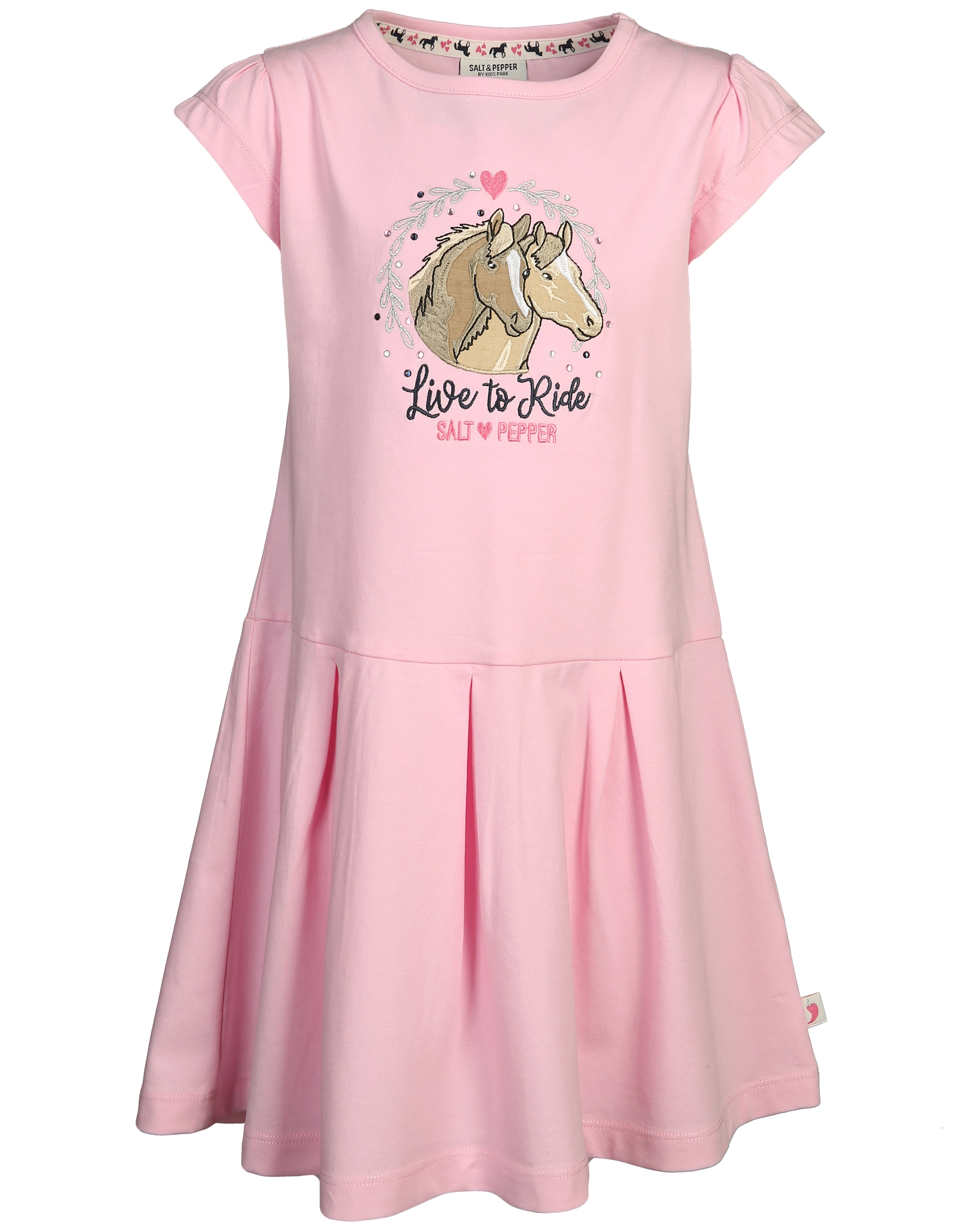 Kurzarm-Kleid LIVE TO RIDE in soft rose