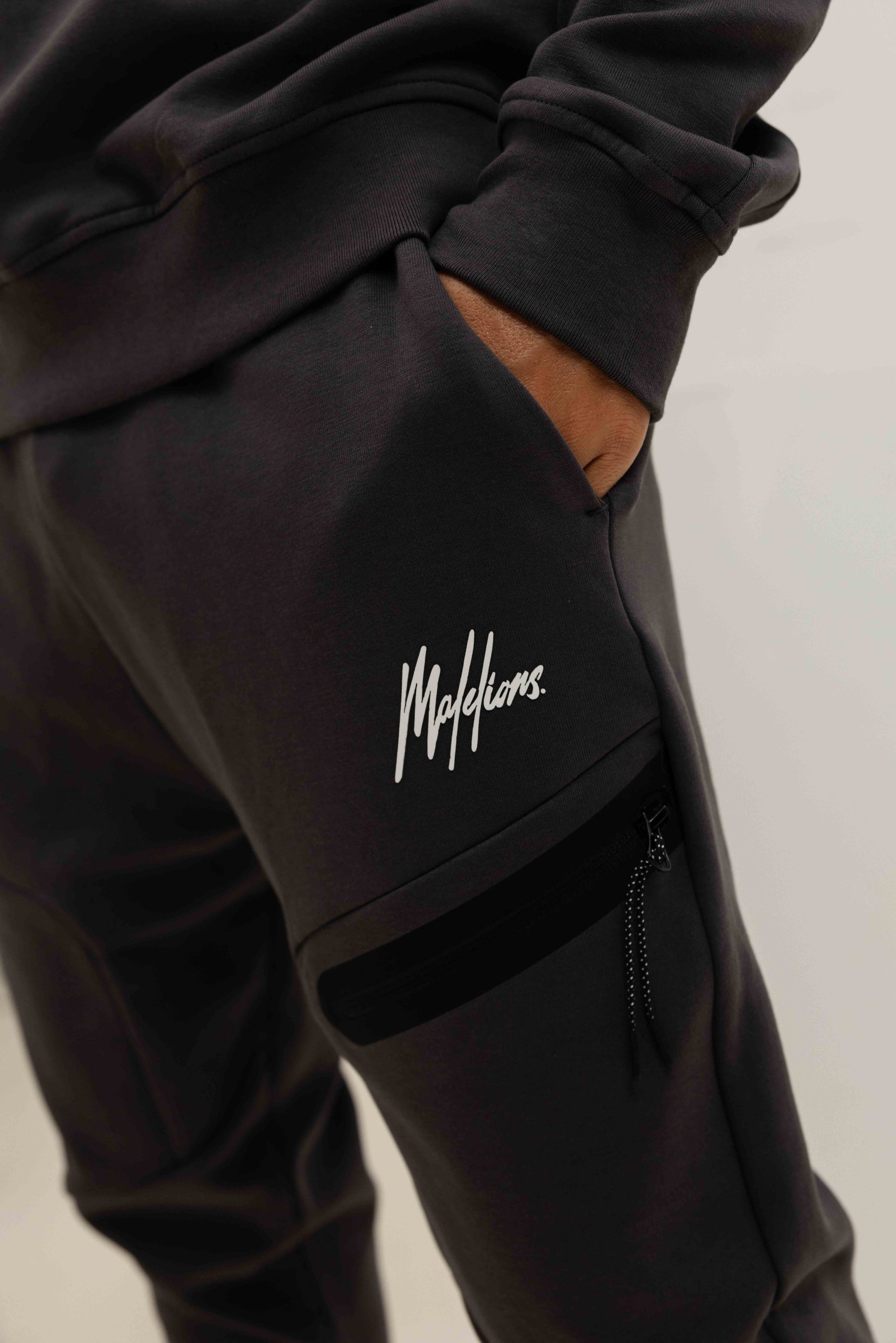 Malelions Sport Counter Sweater Trainingspak Heren Donkergrijs