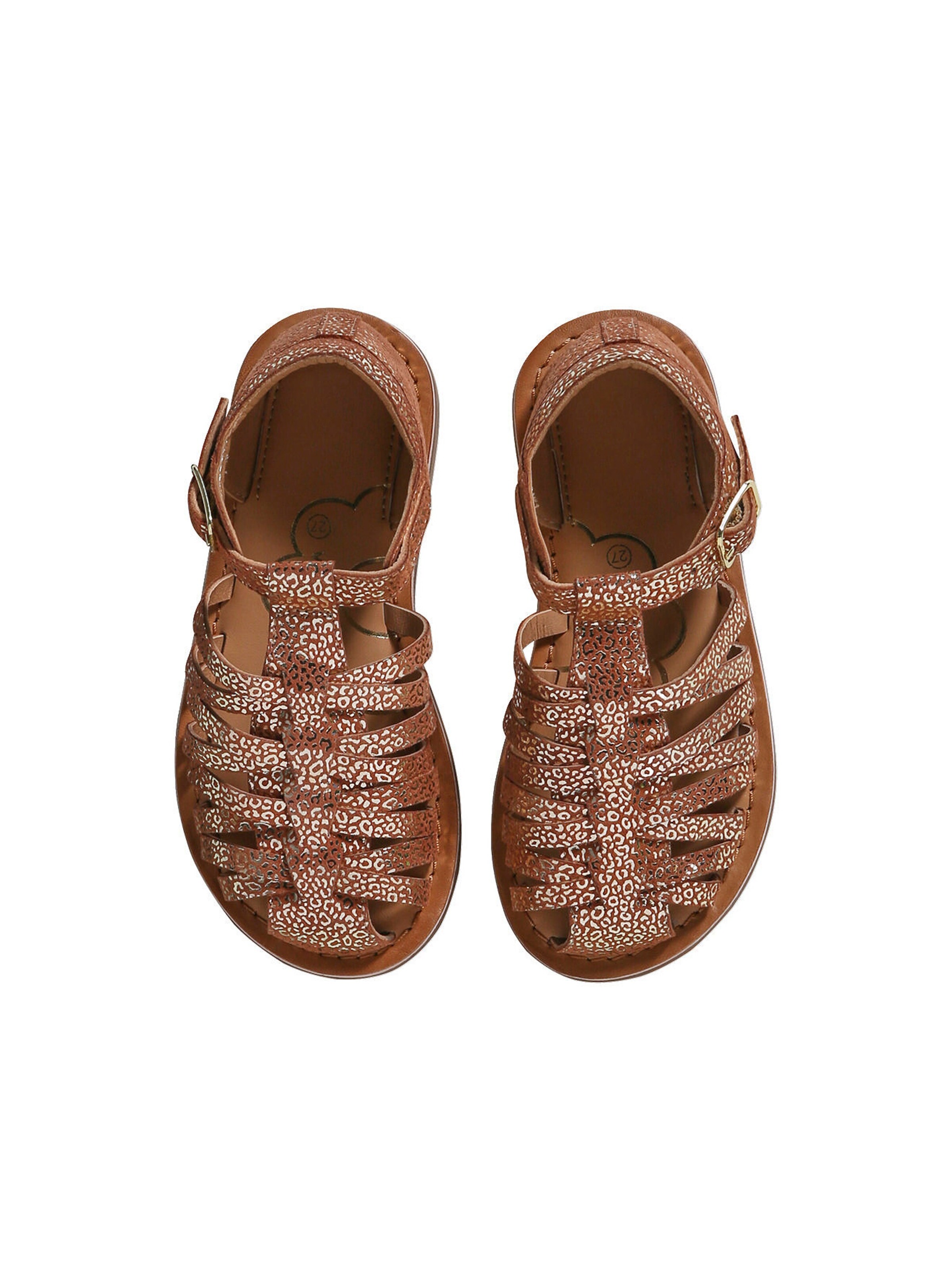 Vertbaudet Kinder Riemchen-Sandalen mit Anziehtrick ocker