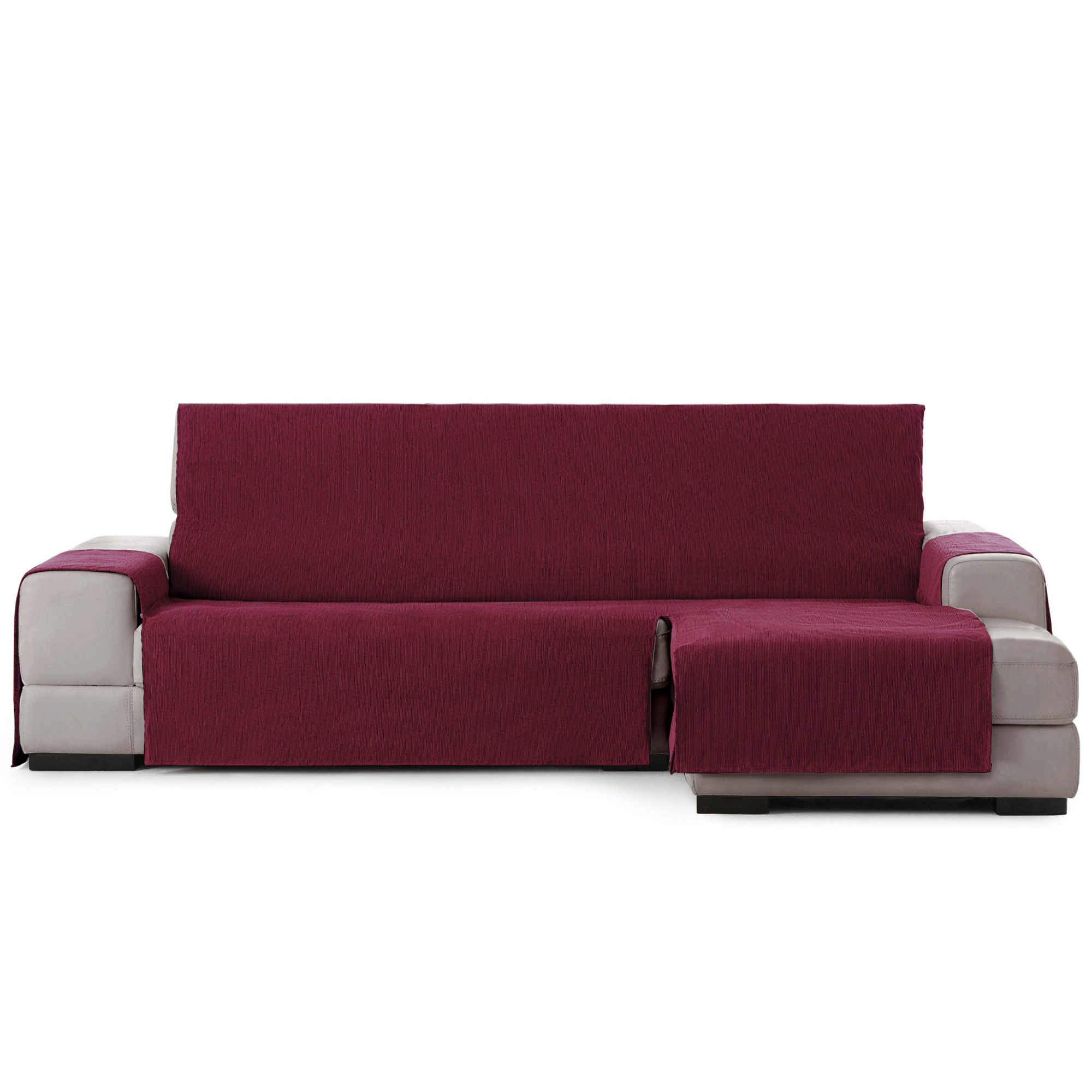 Capa protetora Vipalia para chaise longue, capa lisa de chenille para sofá, design elegante, vermelha, chaise longue para cães com lado direito.