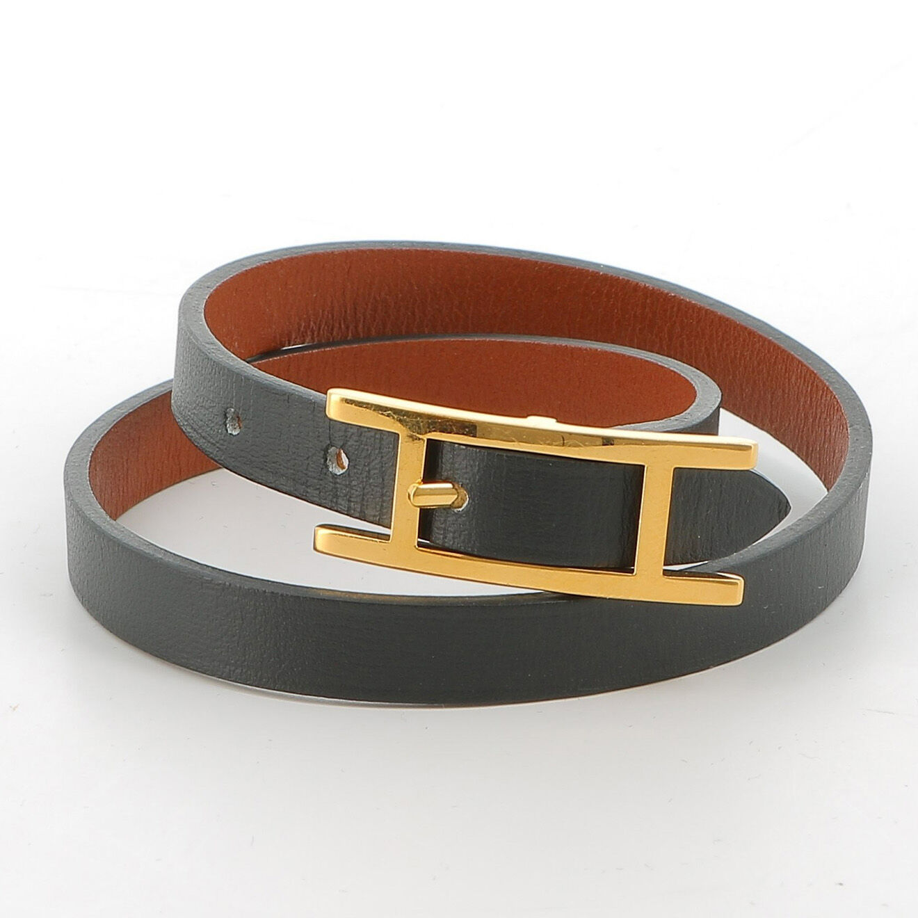 Hermès Bracelet Behapi Hermès en Cuir noir/marron Etat: Parfait état