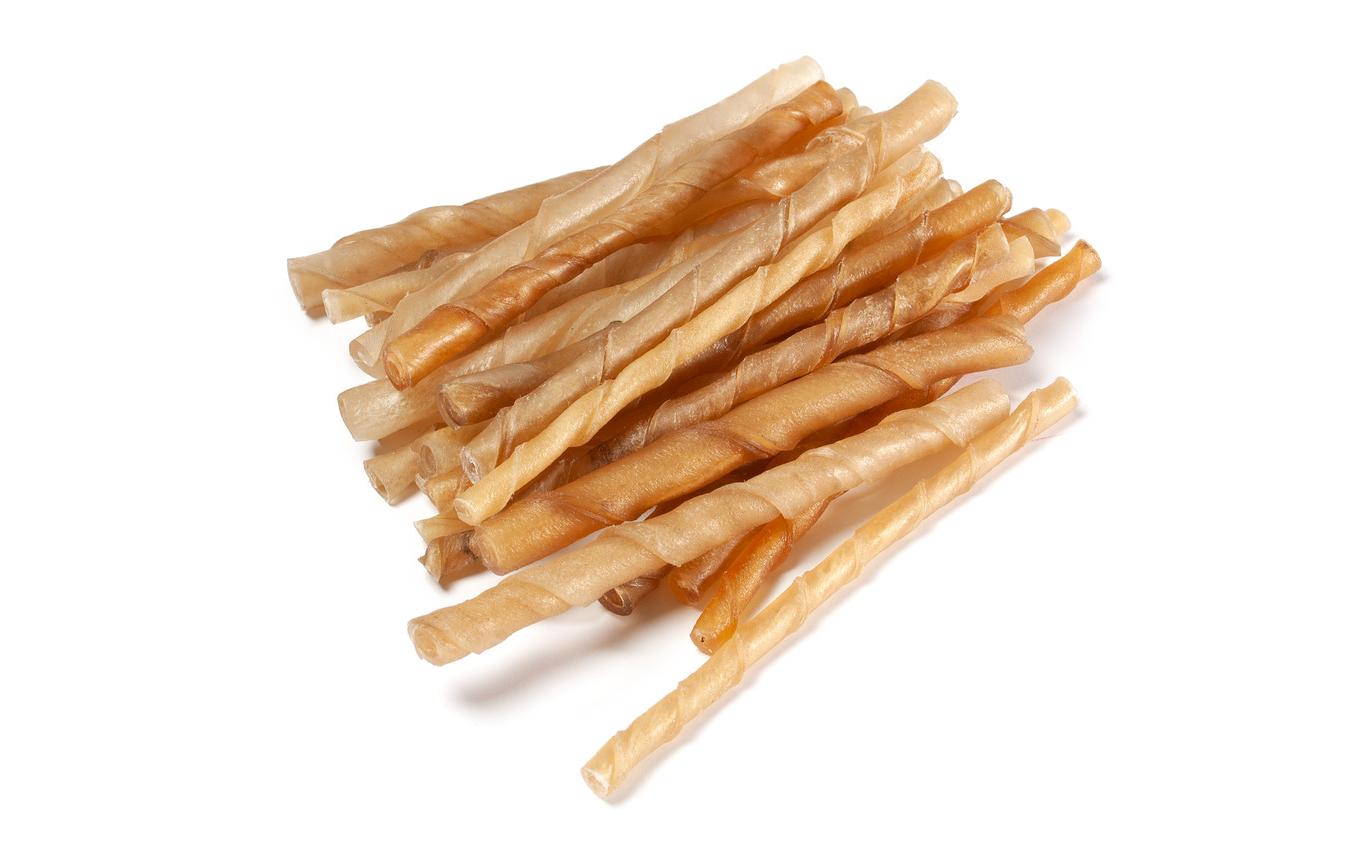 Kausnack Rinderhaut Kausticks 12.5 cm ø 7 - 8 mm, 100 StückKauspass für kleine Hunde