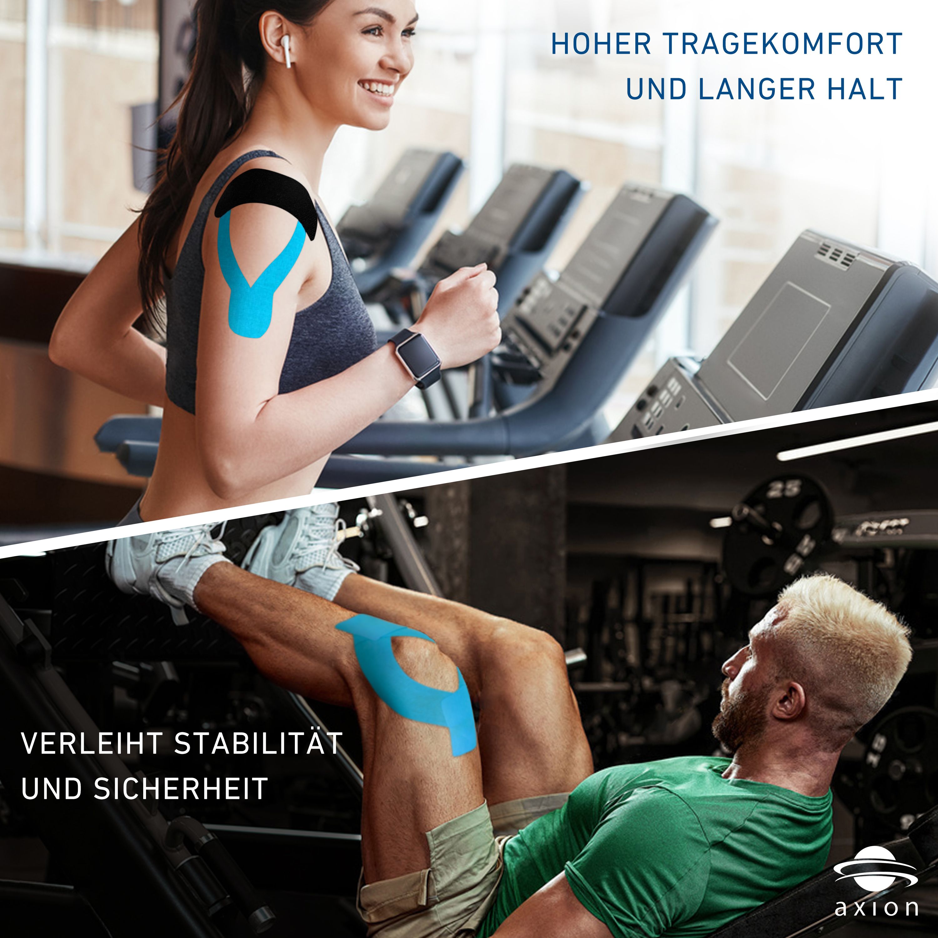 axion® Kinesiologie Tape BLAU – 500 x 5 cm