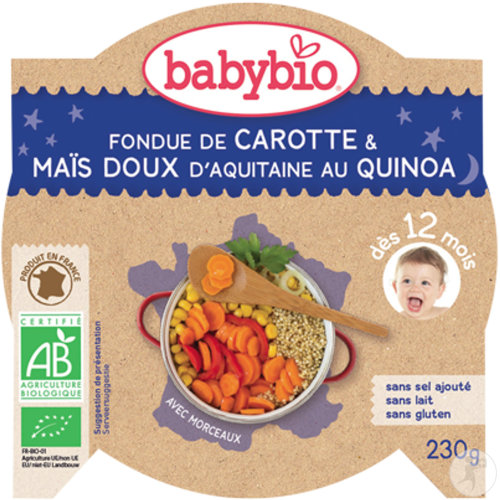 Babybio Babybio Carottes - Maïs Doux - Quinoa - Coriandre De France Pot 230g (50160)