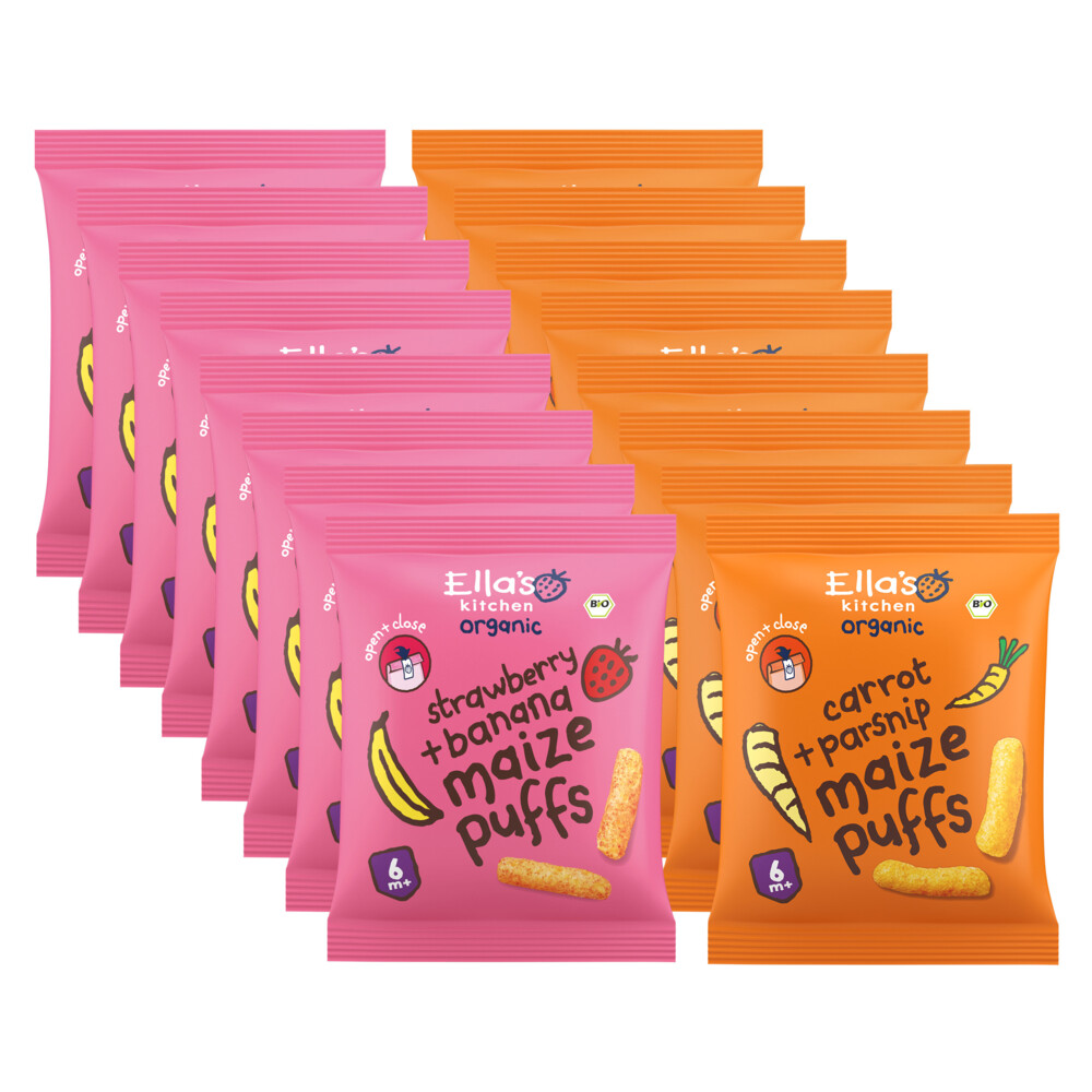Ella's kitchen 16 stuks Maize Puffs Pakket