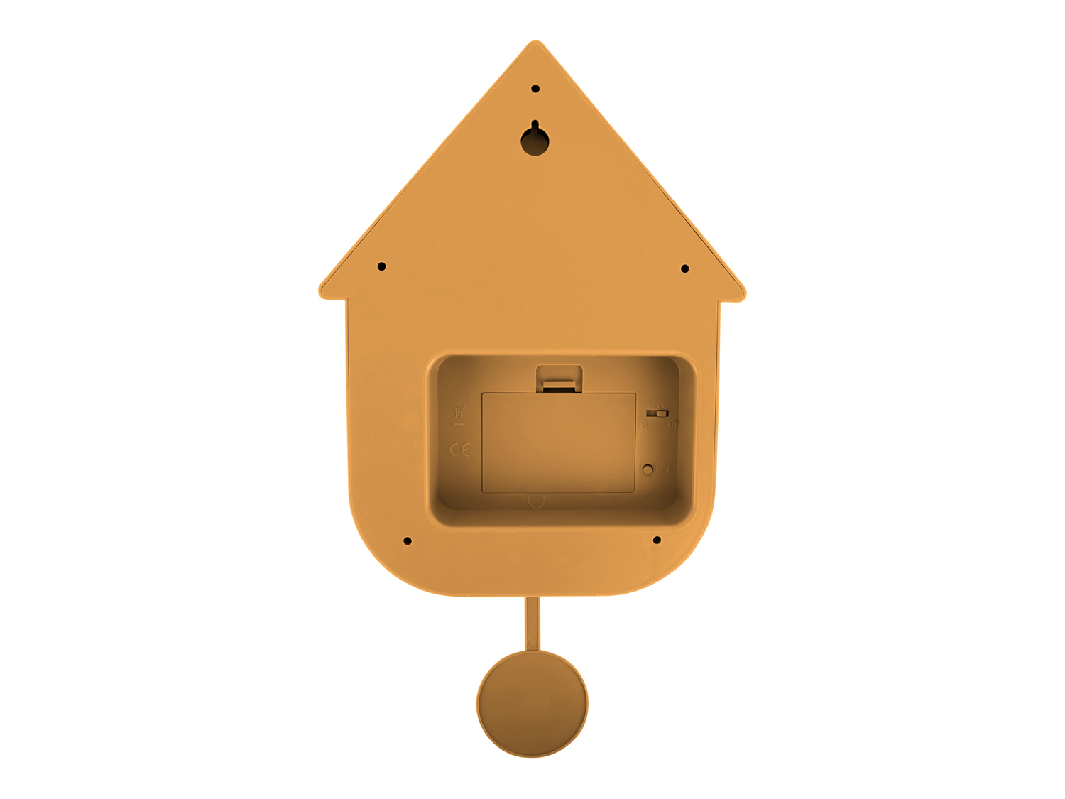 Wall clock Modern Cuckoo ABS ochre yellow
