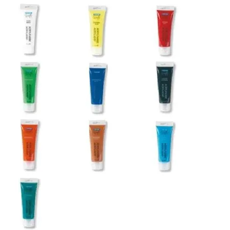 Stylex Flaschen Acrylfarbe Set, 10 Flaschen in unterschiedlichen Farben mit je 75 ml