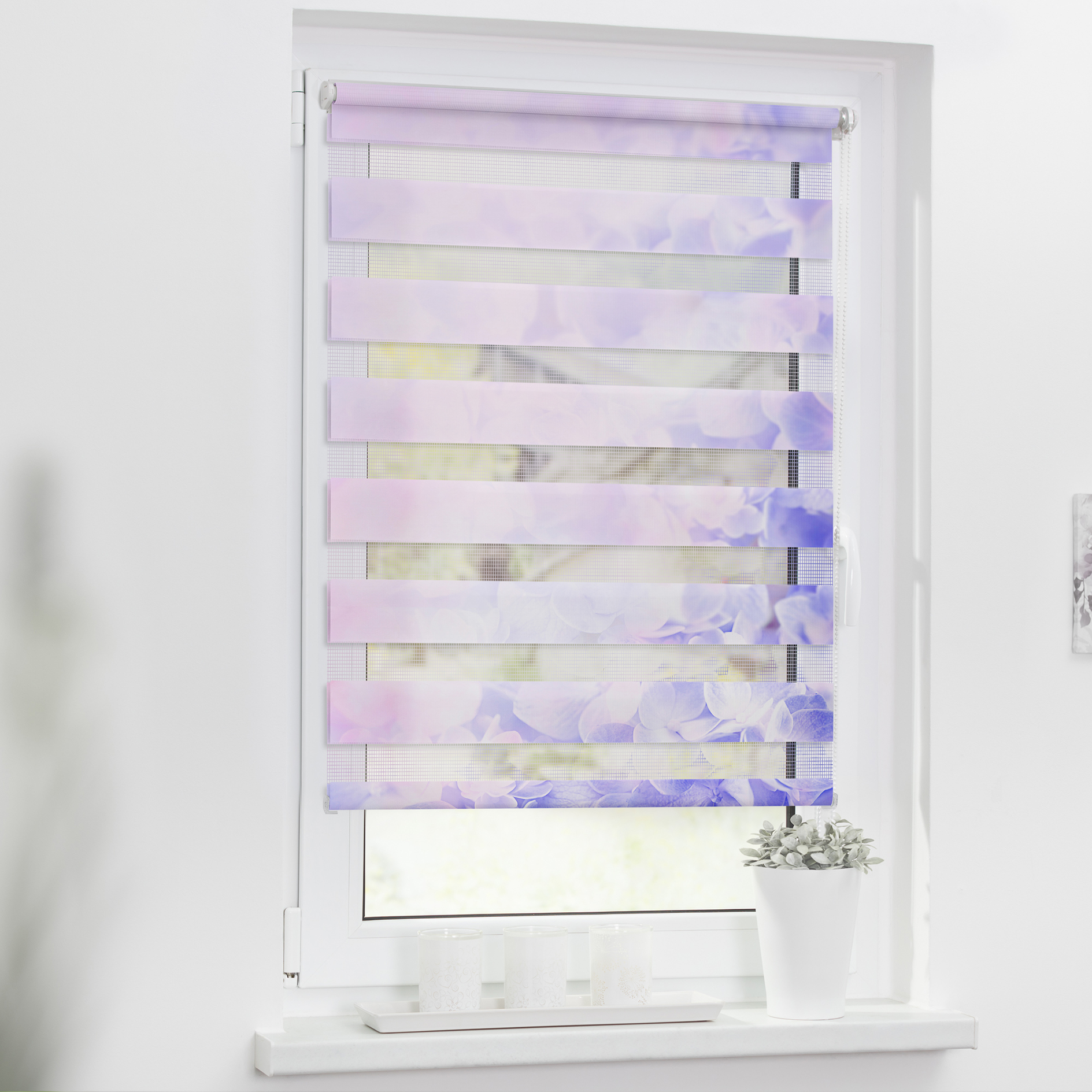LICHTBLICK Doppelrollo HORTENSIE - lila - 45x150 cm