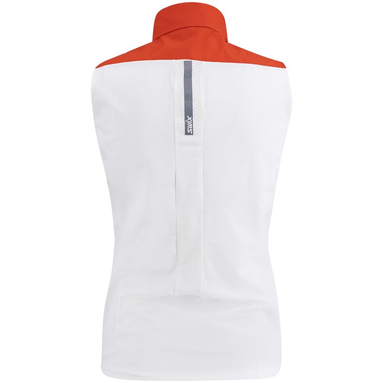 Swix V Roadline Wind Vest M Bright White/Fiery Red