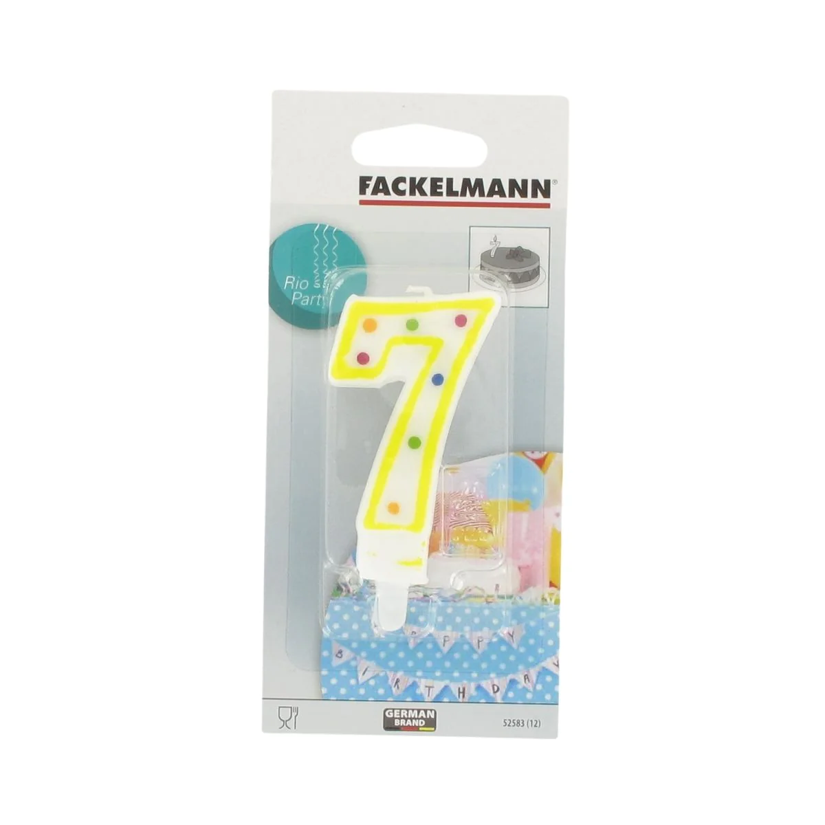 Bougie anniversaire chiffre 7 Rio Party Fackelmann