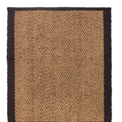 Kokosteppich Fischgrat natur-schwarz, Natur-Schwarz, Breite 65 cm