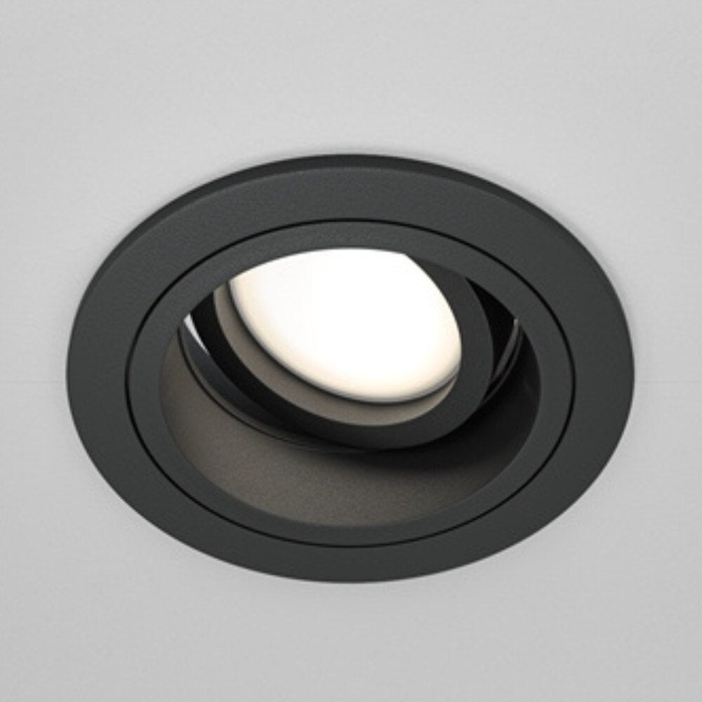 Atom inbouwplafondlamp in zwart, GU10, rond, 92mm