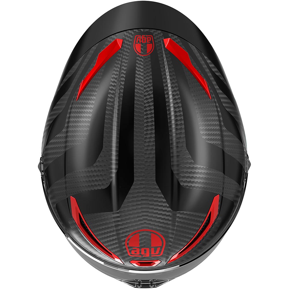 AGV - Casque Pista GP RR Intrepido Carbone / Noir / Rouge / Mat