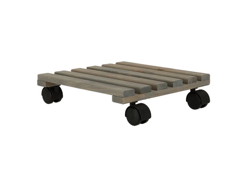 Esschert Design Rolleruntersetzer Quadratisch L Grau/Schwar Pflanzentrolley